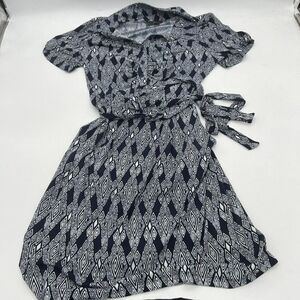 FENN WRIGHT MANSON Womens Summer Belted Dress Size 10 Black White Stretch